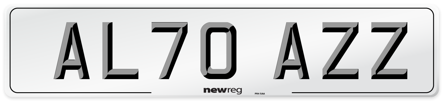 AL70 AZZ Number Plate from New Reg